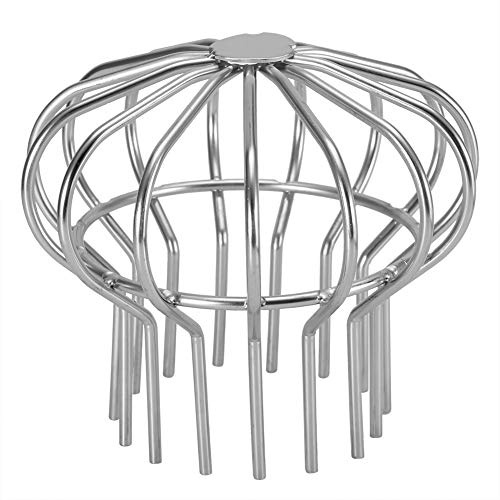 CHEOTIME 304 Stainless Steel Gutter Guard, Drain Outdoor Roof Anti-Blocking Line Cap Downpipe Filters Pipe Protector Cover Drainage Floor Line Leaf Strainer Downspout Protector(Tube 110)
