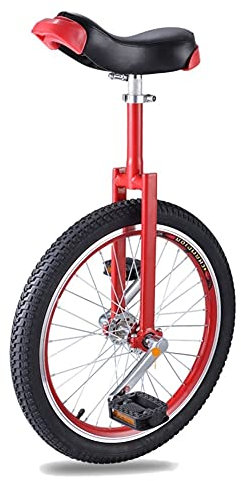LoJax Radtrainer-Einrad, 20-Zoll-Einrad für Erwachsene und Kinder, Stahlrahmen, EIN-Rad-Balance-Übungsspaß-Fahrrad für Teenager, Männer, Frauen, Jungen, Mädchen, Berge, Outdoor (rot, 20 Zoll)