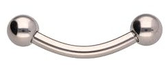 OTHER Piercing Augenbrauen Banane Titan Curved Barbell Piercing Lippenpiercing Augenbrauenpiercing Damen Herren Labret Septum Ring Helix Rook Ohr Schmuck Piercings Silber 1,6x12x5 mm