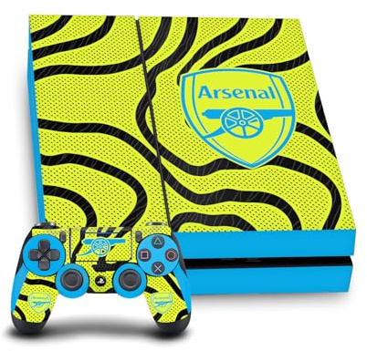 Head Case Designs Officially Licensed Arsenal FC Away 2023/24 Crest Kit Vinyl Sticker Gaming Skin Decal Cover Compatible With Sony PlayStation 4 PS4 Console and DualShock 4 Controller Bundle