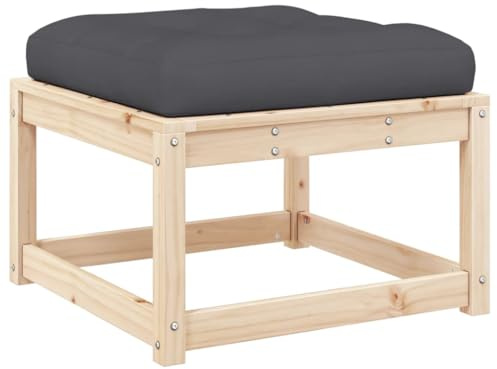 vidaXL Gartenhocker, Hocker Modular mit Latten-Design, Fußhocker mit Kissen, Sitzhocker Ottomane Couchtisch Gartenmöbel, Massivholz Kiefer