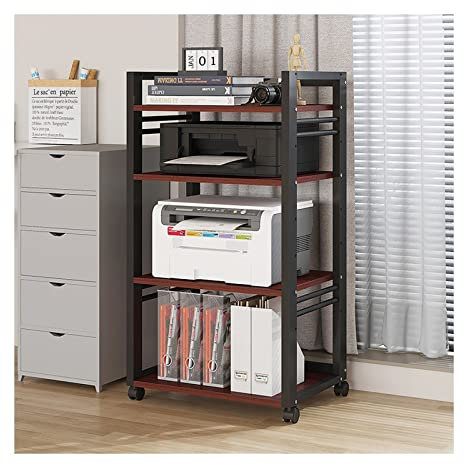 XUJUAN-0227 Druckerständer 4-stufiger Druckerständer mit Rädern, höhenverstellbarer rollender Druckerwagen mit Ablagefläche, Druckertisch for Mini-3D-Drucker Bürobedarf,Schreibtisch