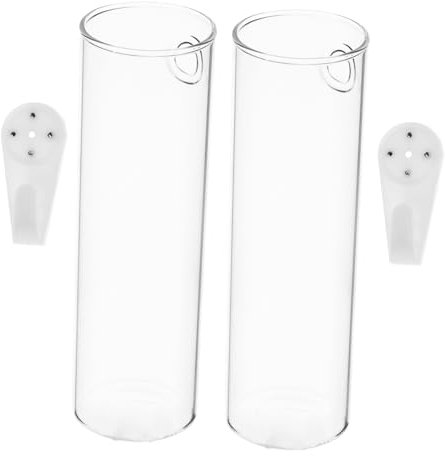 KONTONTY 2stücke Glas Wandvase Zum Aufhängen Blumen Wandbehälter Für Dekoration Wand Pflanzer Aus Klar Glas Für Zimmer Küche Schlafzimmer
