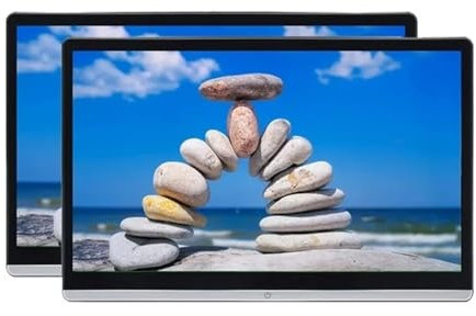 MZZYG Lettore Dvd per Auto Doppio Monitor Poggiatesta HMDI 13,3/14 con Schermo IPS, Touch Screen for Lettore Sedili Posteriori Auto, Video, Musica, FM, BT(14 inch 4G-64G-2P)