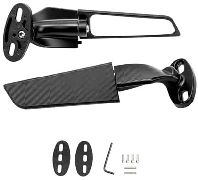 Motorcycle rear view mirrors For Ninja 250 300 400 650 ZX6R ZX10R YZF R1 R3 R125 R15 R25 replacement Wind wing Stealth side mirrors Rotatable 360° Adjustable Motorcycle side mirror (big size)
