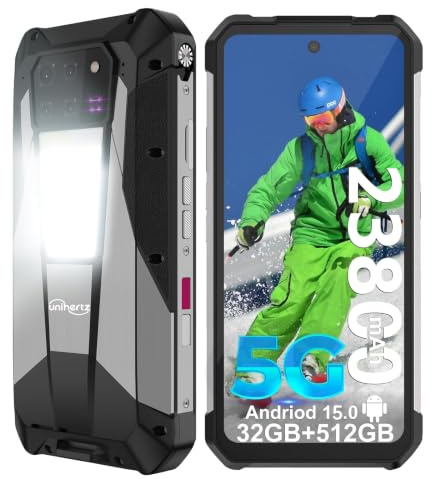 Tank 3 Pro Robustes Handy, 6,79 5G Outdoor Smartphone mit Projektor | Android 15, 23800mAh Großer Akku OTG Robustes Smartphone,Baustellenhandy Wasserdicht Rugged Cell Phone für Bauarbeiter Camper