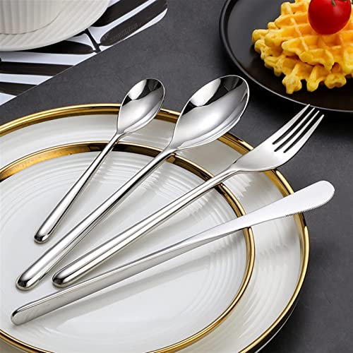 Besteck-Sets, 16-teilig, Western-Besteck-Set, 18/8 Edelstahl, silbernes Besteck-Set, guter Spiegel, luxuriöses Tafelservice, Messer, Löffel, Gabel, Geschirr, Edelstahl (16-teilig (16-teilig) (Silber)
