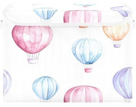 Sevdomey Contenitori per palloncini ad aria calda con coperchi e maniglia per il trasporto, contenitori pieghevoli per casa, camera da letto, armadio, ufficio, asilo nido