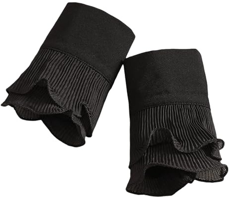 iSpchen 1 Paar Abnehmbare Handgelenk Manschetten Falsche Ärmel Fake Sleeves Spitzenmanschette Falschen Ärmeln Cuffs Ruffled Fake Hand Manschetten abnehmbare Ärmelmanschetten Ärmelverlängerungen