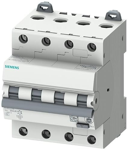 SIEMENS Sentron 5SU1 FI/LS-Schalter 10A, 4-polig Typ C, Empfindlichkeit 30mA