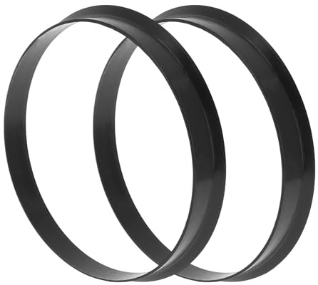 Hihaha Bagues De Centrage De Moyeu De Roue 2 Pièces Absorbant Les Chocs | En Polycarbonate Durable, Noir, Diamètre Extérieur 56,6mm, Diamètre Intérieur 54,1mm, Pour Voiture