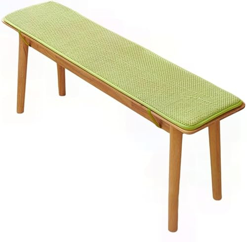 Bankauflage Outdoor Rutschfestes Cord für Fensterbankterrasse, Gartenbank Auflage Mit Schnürsenkeln Sitzauflage Bank, Weiche Polsterung Anti-Rutsch Boden für Club Bar Garten Küche(Green,40 x 150 cm)
