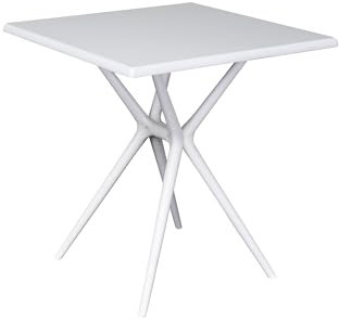 dasmöbelwerk Gartentisch Moroni Balkontisch Bistrotisch 70x70cm Kunststoff weiß