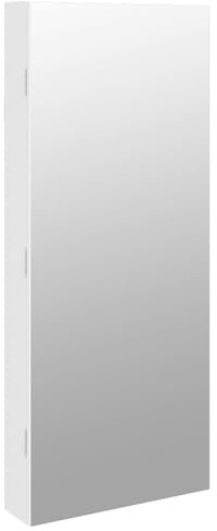 Gecheer Spiegel-Schmuckschrank mit LED-Beleuchtung Wandmontage Weiß 353241