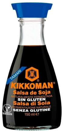 Salsa de soja tamari sin gluten 150 ml con dispensador antigoteo, sabor umami para sushi, wok, ramen y marinados, apta veganos