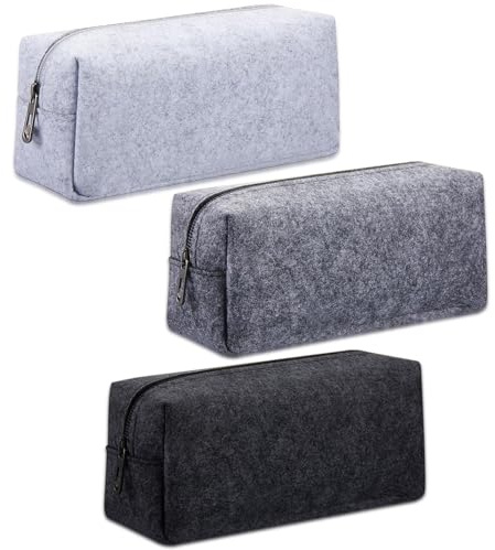 RFYTDCF 3 Stück Filz Kosmetiktasche, Federmäppchen mit Reißverschluss Reise Federtasche Mäppchen Aesthetic Multifunktions Etui Stifte für Damen Muttertag Valentinstag