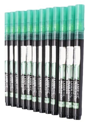 Qcwwy Paint Markers 12 Pcs Glitter Metallic Marker Dual Tip Paint Green Smoother Ink Gel Pens Multipurpose Writing Pen Clear Outline for Photo Albums Art Supplies Painting Tools