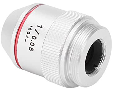 Lente Objetivo Acromática, Objetivo de Microscopio Acromático de Vidrio óptico de Cobre Lente Objetivo de Microscopio Acromático RMS Roscado 1X 195 para Microscopio Biológico