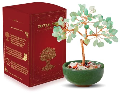 WEILAOK Albero Della Vita di Quarzo Rosa, Pietre Chakra Oggetti, Soprammobile Portafortuna, Feng Shui Pietre e Cristalli, Meditazione Reiki Oggetti per Decorazione della Casa Regalo di Natale