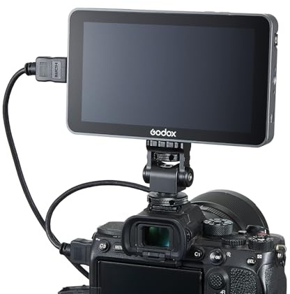 Godox GM6S Pro Moniteur de champ de caméra à écran tactile 2000 nits 5,5 avec pare-soleil 4K @ 60 Hz HDMI, fausses couleurs, peau d'oignon, forme d'onde, LUT 3D, mise au point de crête