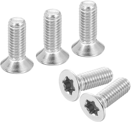 QUARKZMAN Torx Senkkopfschrauben M6-1x18mm Flachkopf Silber, 10 Stück | Diebstahlschutz Maschinenschrauben 304 Edelstahl Antrieb Senkkopf Vollgewinde
