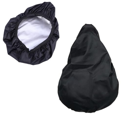 BUGUUYO Funda para Sillín de Bicicleta Adulto y Tamaño Mediano Color Negro 2 Piezas Cubierta Resistente al Agua para Asiento de Bicicleta Accesorio para Protección Lluvia