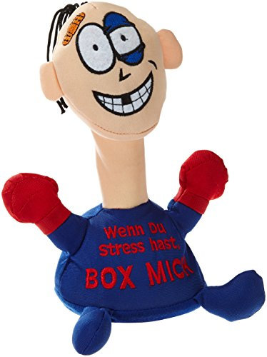 Kögler 75561 - Stoffpuppe Stress - Max mit Aufdruck, Figur mit Saugnäpfen an der Unterseite, ideal zum Abbau von Stress, Wut und Aggressionen, Blauen