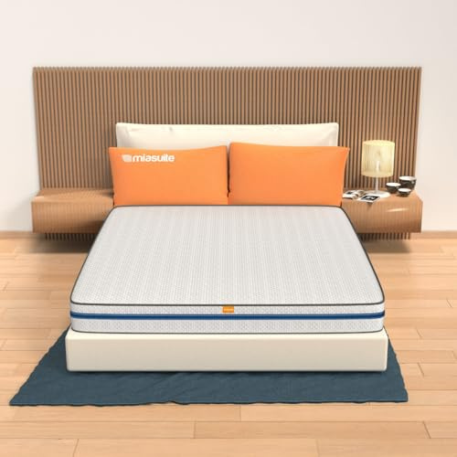 MiaSuite Materasso in Memory Foam per letto singolo, misura 80x190 Cm altezza 22 Cm, ortopedico ed anti acaro con rivestimento anallergico