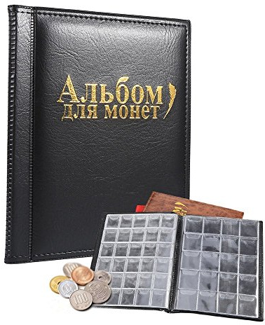 Sammelmappe für Münzen „Album Moneta“, 250 Taschen, schwarz