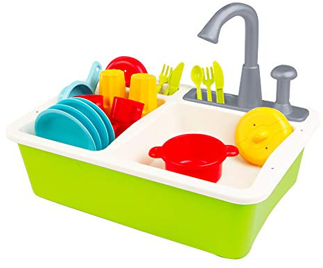 COLORBABY My Home, Fregadero de juguete con agua, Juguete de Hogar y cocina, Fregadero con accesorios, niños 3 años (49025)
