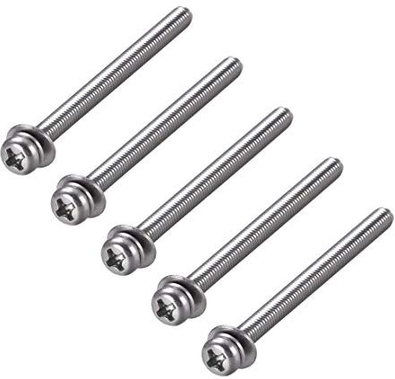 M4 x 60 mm Edelstahl Phillips Zylinderkopf Zylinderkopfschrauben kombinierbar mit Federring und flachen Unterlegscheiben, 5 Stück