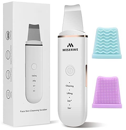 Skin Scrubber Face Skin Spatula Blackhead Remover Pore Cleaner Face Beauty Lifting Tool Comedones Extractor with 4 Modes, Facial Scrubber Spatula for Deep Cleansing With Two Silicone Case