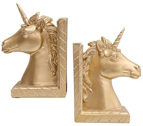 YARNOW 1paar Goldene Buchstützen Für Regale Dekorative Buchhalter Aus Kunstharz Stabil Und Stilvoll Für Schreibtisch Und Zuhause Perfektes Für Leser Und Studenten