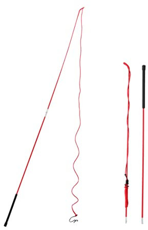 Fouet d'entraînement pour cheval de 1,5 m de long + fouet de 2 m pour chiens et chevaux (peut être détaché en deux sections) (rouge)