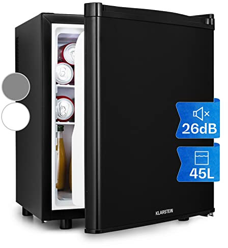 Klarstein Mini Kühlschrank für Zimmer, Mini-Kühlschrank für Getränke, Snacks & Kosmetik, Kleine Minibar, Kühlschrank Klein & Leise, Verstellbare Ablagen, Kleiner Skincar Kühlschrank 6-18°C, 45L