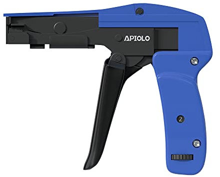 Cable Tie Gun, Ergonomic Hand Operated Fastening Zip Tie Gun, Adjustable Tension to Fasten, Cutting with 1-3 Tension Setting, Blue, 6.29 Inches Length Fastening Cable Tie Tool