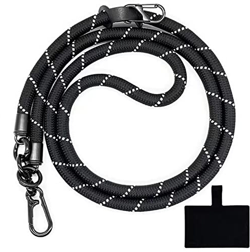 HIRANE Thick Rope Cell Phone Lanyard Spacer, Anti Theft Phone Strap, Adjustable Crossbody Phone Strap, Universal Crossbody Patch Phone Lanyards, for All Smartphone (16)