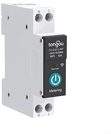 pour Tuya Disjoncteur intelligent Wi-Fi 1P DIN Rail Home Remote Control Switch (40 A)
