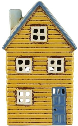 IB Laursen Lichthaus THORSHAVN für Teelicht Gelb 18 cm Haus für Teelicht Keramik