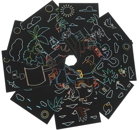 Toyvian 1 Satz Kratzmalerei für Kinder Kratzer auf Malpapier zerkratzt Kunstpapier Spielzeuge Kinderspielzeug selbst kratzende malerei Zeichenpapier zerkratzen empfindlich Suite
