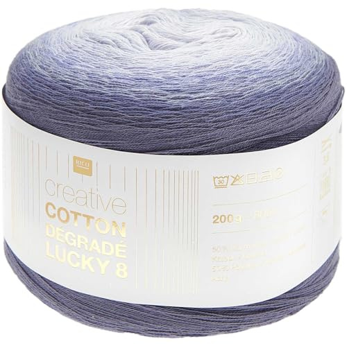 Rico Design Creative Cotton Dégradé Lucky 8 Farbe 023, 200g 800m | Farbverlaufsgarn, Farbverlaufswolle, Bobbel