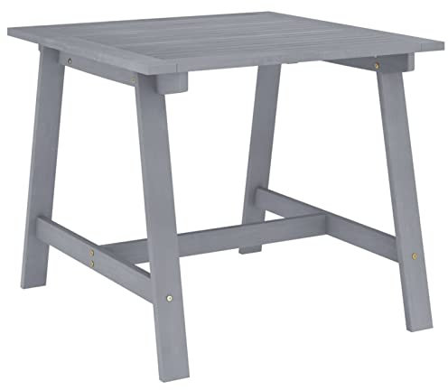 CIADAZ Garten-Esstisch, Gartentisch, Terrassentisch, Esstisch Garten, Gartenesstische, Gartenmöbel, Außentisch, Grau 88x88x74 cm Akazie Massivholz