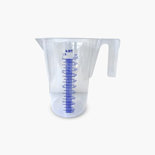 Messbecher | 1000 ml | geeignet für Spülmaschine und Mikrowelle | hochwertiges Polypropylen | Material hitze- und kältebeständig | 1 Stück | 1L (1000ml)