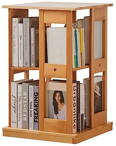 YTGHBIML Bücherturm Freistehend Drehbares Bücherregal aus Holz, 360° rollendes Bücherregal, offenes stehendes Bücherregal, 2/4/5-stufiges Bücherregal, Organizer, Bücherregal perfekte Darstellung