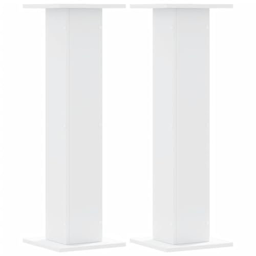 vidaXL Pflanzenständer 2 Stk., Blumenständer Hohle Konstruktion, Dekosäule Podest für Pflanzen Dekoartikel, Blumenhocker Blumensäule, Weiß Holzwerkstoff