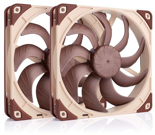 Noctua NF-A14x25 G2 PWM Sx2-PP, Set de Dos Ventiladores para Aplicaciones de Entrada/Salida que Funcionan Simultáneamente (Marrón)
