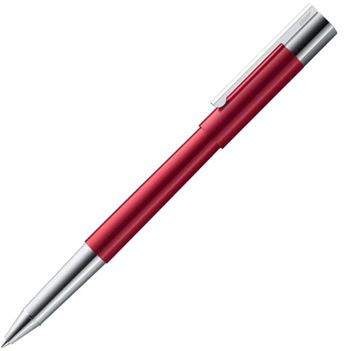 Lamy scala pianored Tintenroller – puristischer Stift in robustem Gehäuse aus Ganzmetall & Glanzlackveredelung – poliertes Grifftstück & in Strichbreite M – mit Tintenrollermine M 63 in schwarz