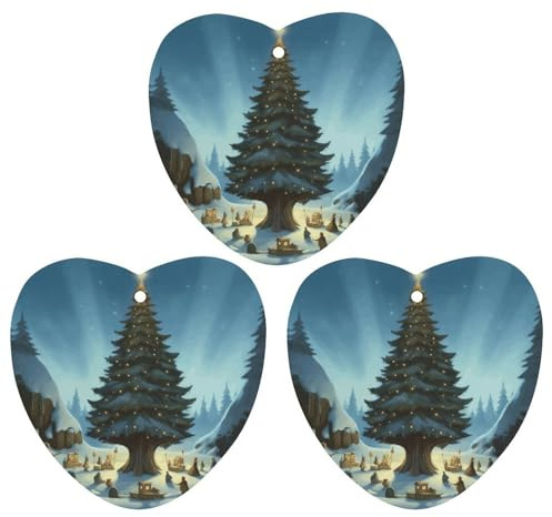 Lot de 3 désodorisants de voiture parfumés à suspendre Motif sapin de Noël