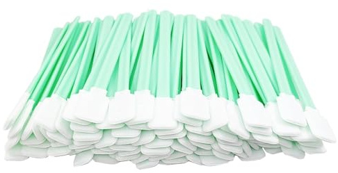 100 bastoncini di cotone lunghi per la pulizia, mini bastoncini rettangolari, senza pelucchi per lo scarico della pelle, alcool, per la pulizia delle lenti a getto d'inchiostro, ottiche