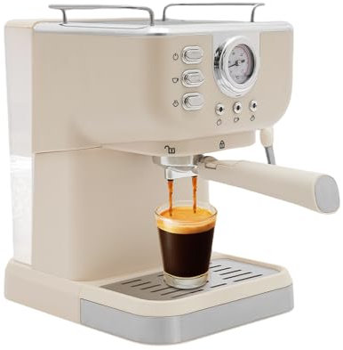 Garbenat Espressomaschine 1050W Kaffeehalbautomat 20Bar Espresso Hochdruck Kaffeemaschine mit Milchaufschäumer Großes Siebträgermaschine für Haus, Büro, Cafés